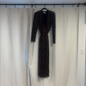 WAYF Animal Print Wrap Maxi Dress Size Medium